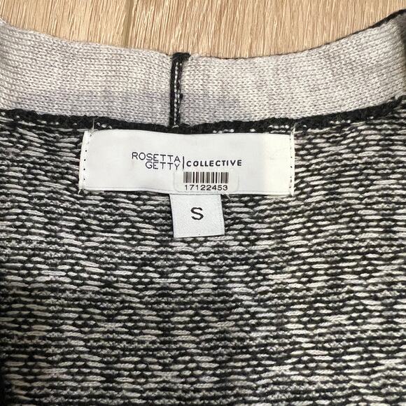 ROSETA GETTY Women's Jacquard Cardigan With Contrast Trim Size S - Picture 9 of 11